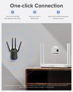 2026 Newest1 WiFi Booster Range Extender 1200Mbps WiFi Extender Booster Dual Band 5GHz & 2.4GHz Wireless Internet Booster/Hotspot with Wider Coverage, Broadband Extender, UK Plug