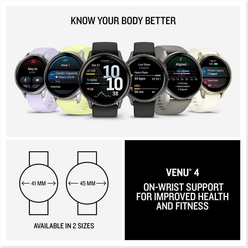 Garmin Venu 4, 45mm GPS smartwatch, Black