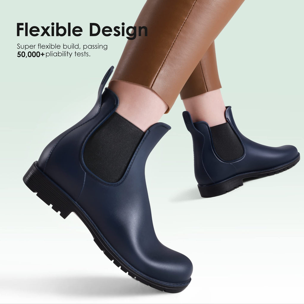 DREAM PAIRS Women's Ankle Wellies Chelsea Rain Boot