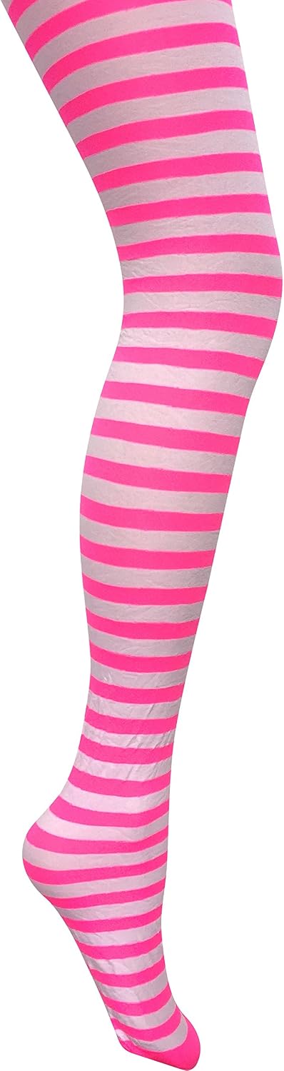 MYSASI Girls Striped Tights – Soft & Stretchy – Ages 6–14 – Perfect for School, Dance, Everyday Wear & Halloween - Kids Striped Machine washable tights - Halloween and party tights for kids