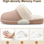 Litfun Women's Fluffy Memory Foam Slippers House Shoes Indoor