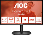 AOC 22B2H - 22 inch FHD Monitor, 75Hz, VA, 7ms Frameless design, Tilt, lowBlue Mode, Flicker Free (1920 x 1080 @ 75Hz, HDMI/VGA)