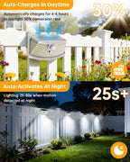 Aootek Solar Motion Sensor Lights Outdoor 120 LEDs, Black, 6 Pack