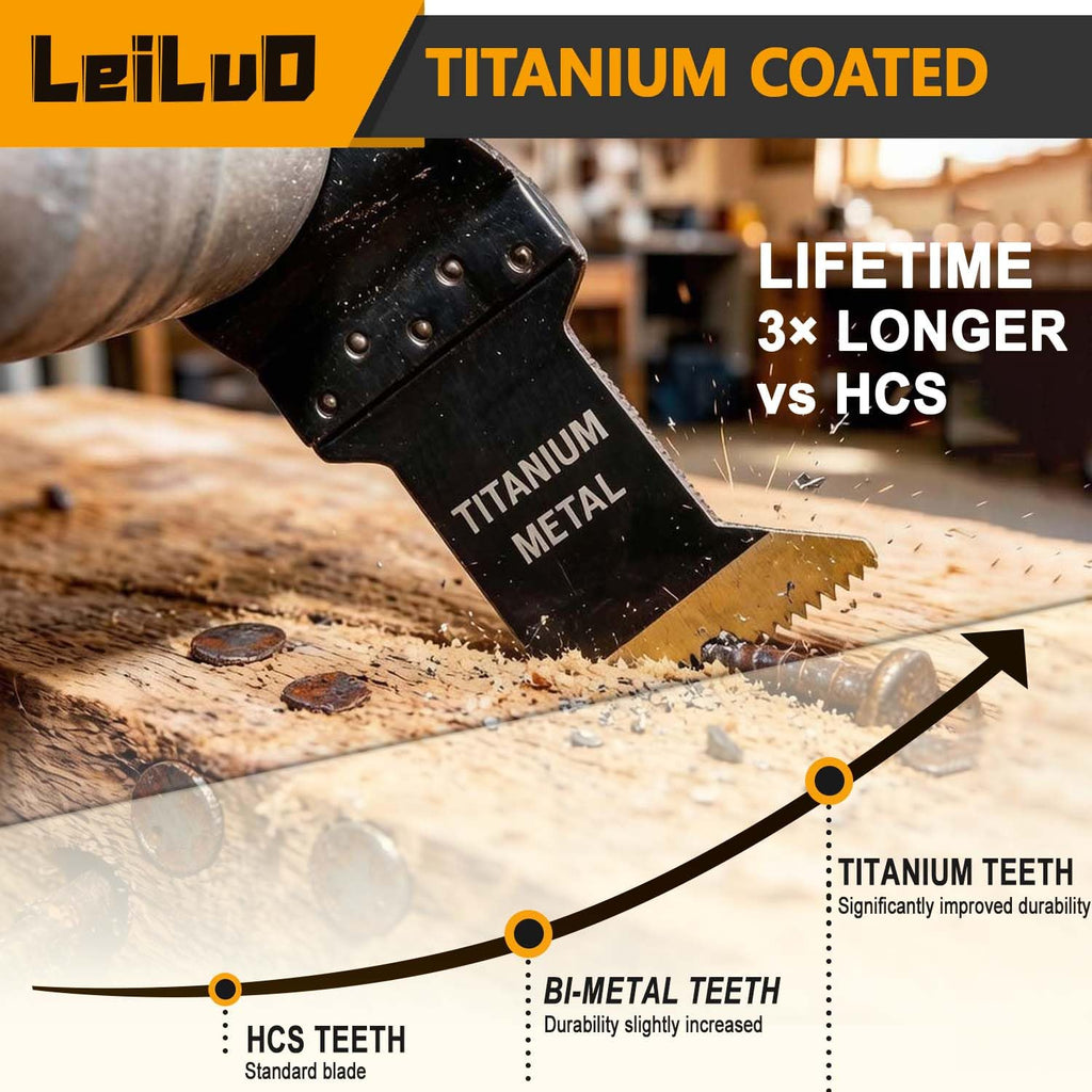 LEILUO 32Pcs Oscillating Tool Blades Wood Metal Multitool Blades Set
