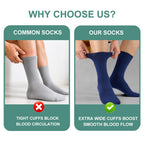 SockWaddles Diabetic Socks for Men & Women, 6 Pairs, Soft Loose Top