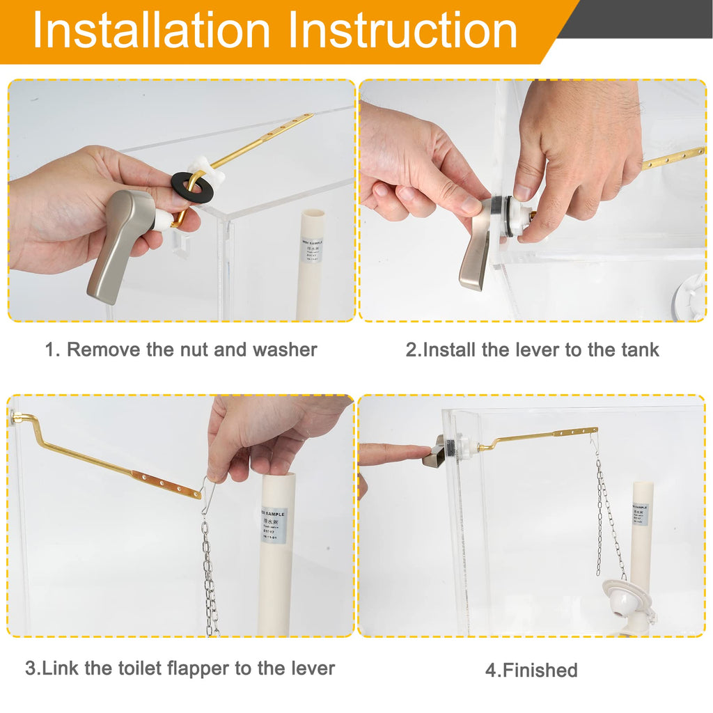 Hibbent Universal Metal Front Mount Toilet Handle Replacement Kit
