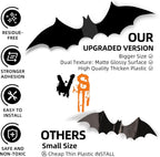 120Pcs 3D Bats Halloween Decorations Wall Decor Realistic PVC Bat Stickers