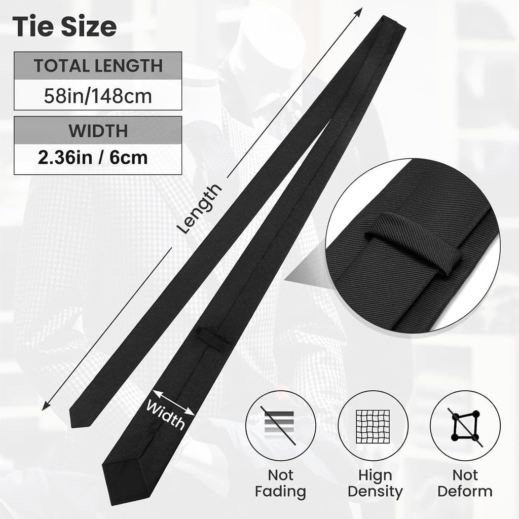 yenlk Men's Classic Necktie, Formal Tie for Weddings, Business and Prom