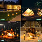 IkeeRuic Solar Torch Light with Flickering Flame for Halloween Decorations
