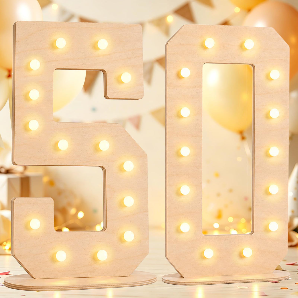 Pooqla 2.4FT Light Up Numbers, Marquee Numbers 2.4 Feet Tall Party Decor for Her Him, Mosaic Big Sign for 7th 17th 70th Birthday Anniversary Decoration Backdrop, Large Pre-Cut Frame Number 7