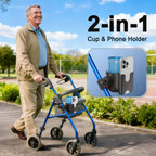 Wheelchair Cup Holder: Universal Cup Holder with Phone Holder for Pram Bike