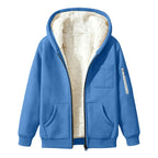 Womens Teddy Fleece Hoodies Sherpa Lined Fuzzy Jacket with Pockets Full Zip Hooded Sweatshirts Ladies Fall Winter Warm Jumper Coat Outwear Thermal Outfits Clothing