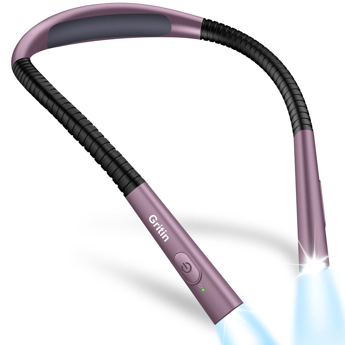 Gritin Book Light, Eye Caring 4-Color&5-Brightness Neck Light Reading Light
