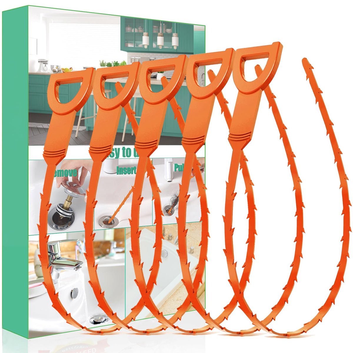 Drain Snake Hair Clog Remover - Shower Sink Unclogger Tool