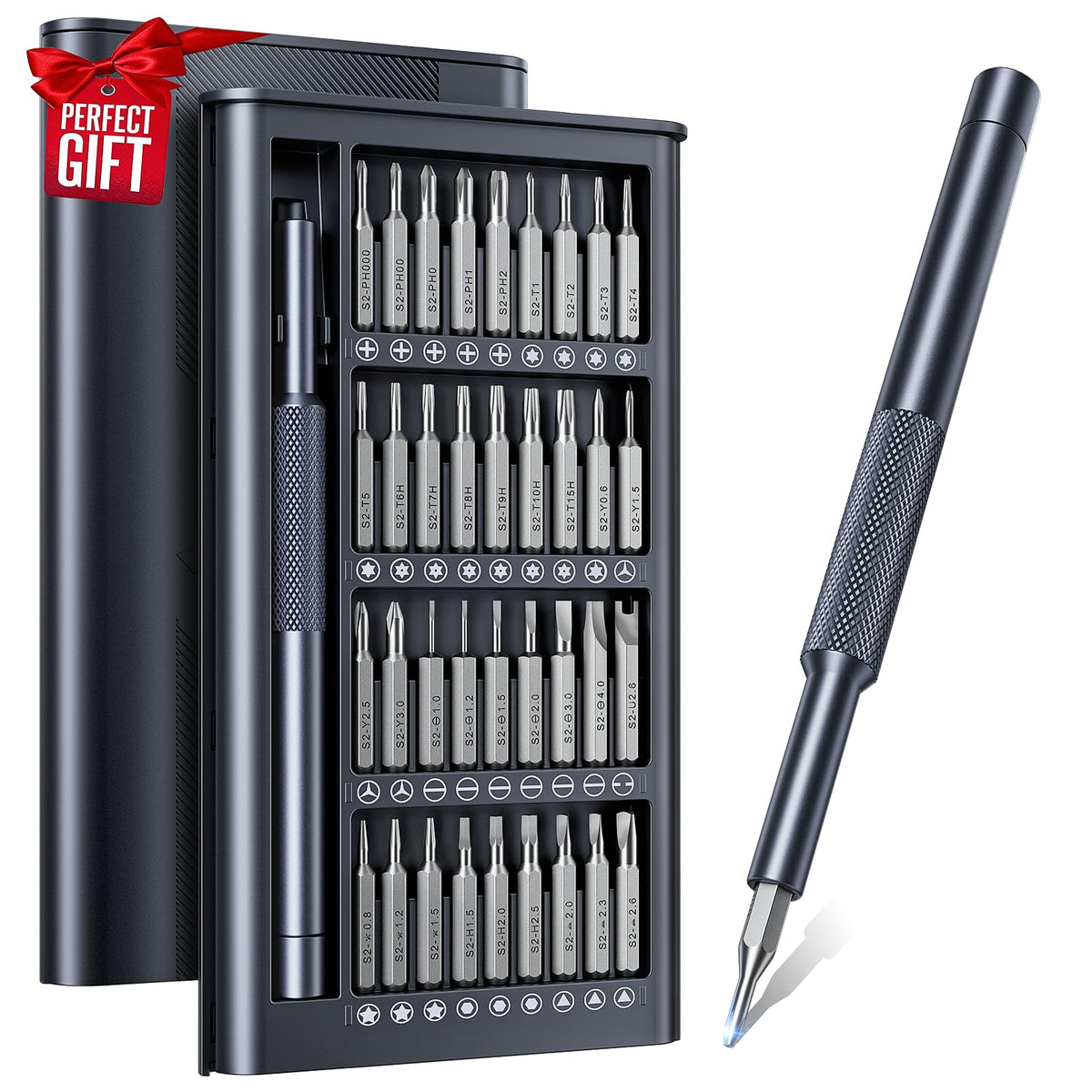 AXTH 25-in-1 Small Precision Screwdriver Set, Professional Magnetic Mini Repair Tool Kit for Phone, Computer, Watch, Laptop, Macbook, Ring Doorbell, Eyeglass, Electronic, [Bearing Steel] Screw Driver