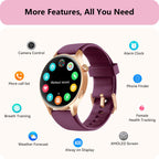 Smart Watch for Women, Answer/Make Call, 1.32'' AMOLED Ultra-Clear Screen Fitness Trackers with Heart Rate/Sleep/SpO2 Monitor, Smartwatch for iPhone/Samsung/Android, 110+ Sport Modes, 3ATM Waterproof