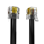 ASNQ High Speed Broadband RJ11 to RJ11 Cable for Landline Telephone, Router, Modem to RJ11 Phone Socket or Microfilter - ADSL Cable 5m with OFC Wires and PVC Cover - Internet DSL Cable - Flat, White