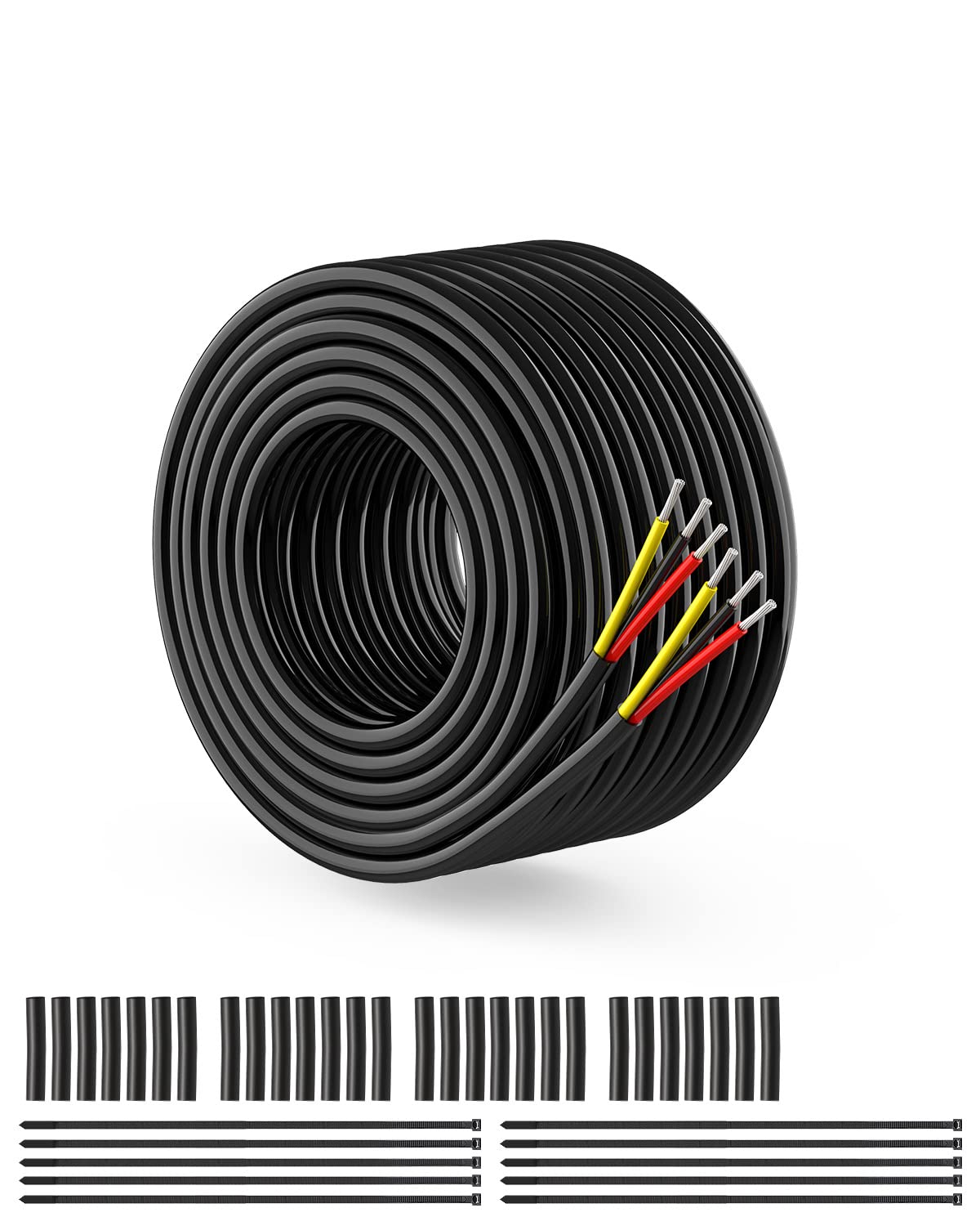 NAOEVO 14 Gauge Wire 3 Conductor, 14 Gauge Automotive Wire 12V Cable, 50FT