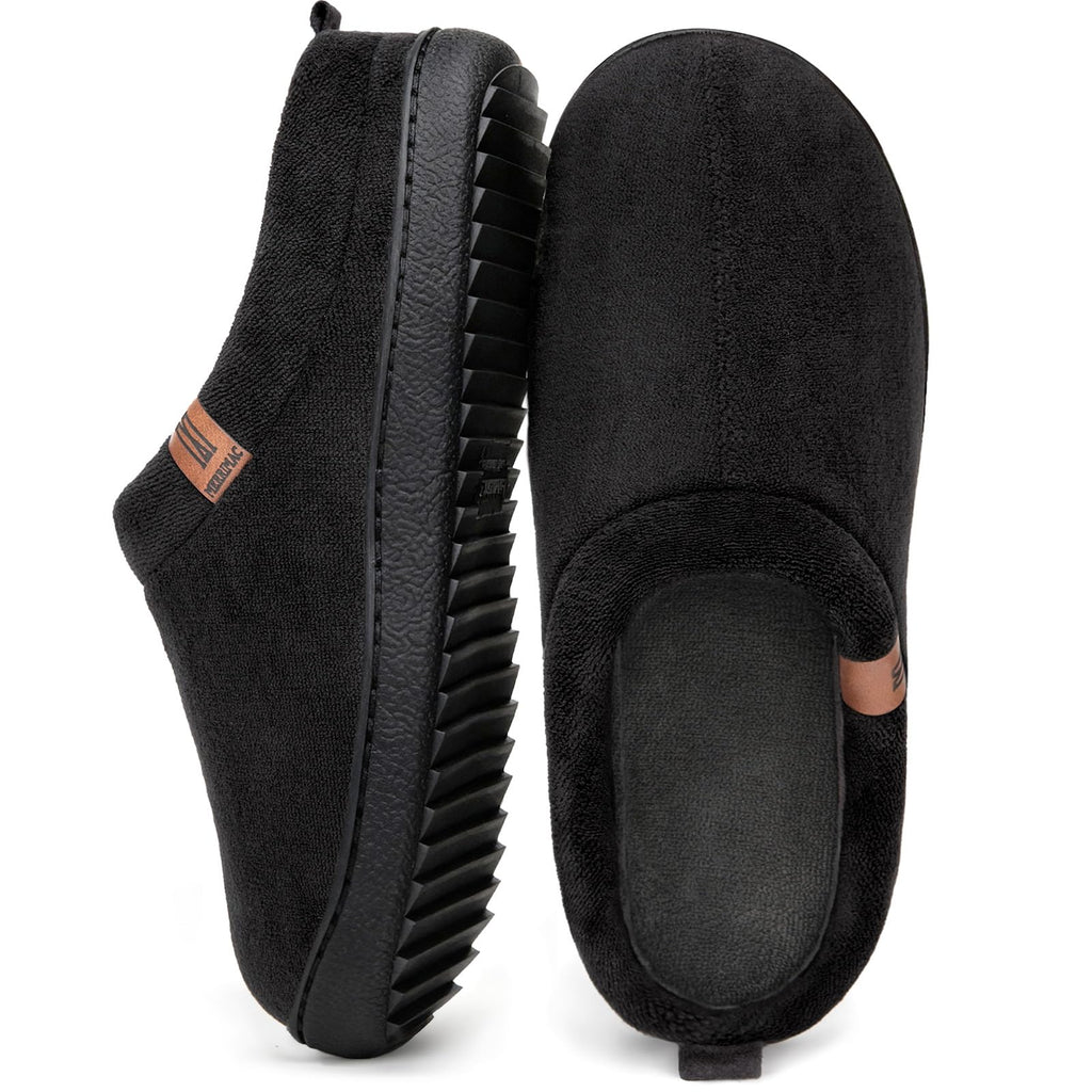 MERRIMAC Men's Slip-on Slippers Memory Foam Non-slip Indoor House Shoes
