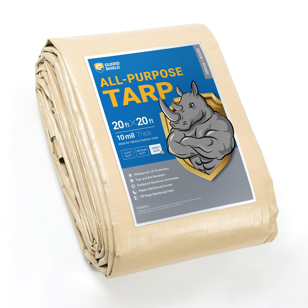GUARD SHIELD Heavy Duty Tarp 20x30 Feet Silver/Black Multi Purpose Thick Waterproof Poly Tarp Cover 10mil