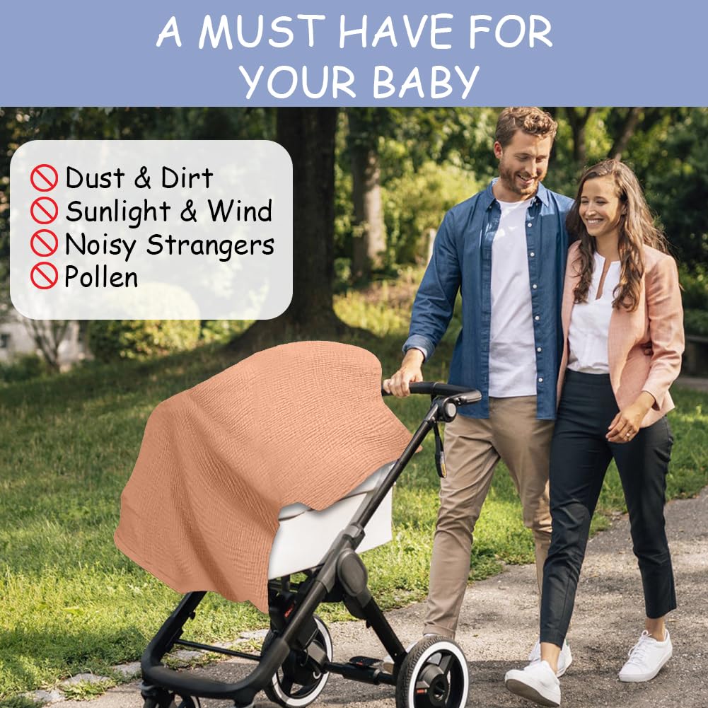 Aolso Breastfeeding Cover Nursing Cover, Muslin Cotton Soft Breathable Nursing Cover, Adjustable Strap Breast Feeding Coverall for Car Seat Blanket and Stroller Coverall (White-Bear)