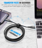 2-Pack 2m 60W USB C to USB C Charger Cable, PD Type C Super Fast Charging for iPhone 17 air 16 15 MacBook iPad Pro, Samsung Flip Fold 7 6 5 S26 S25 S24 S23 Ultra, Steam Deck, Nintendo Switch etc