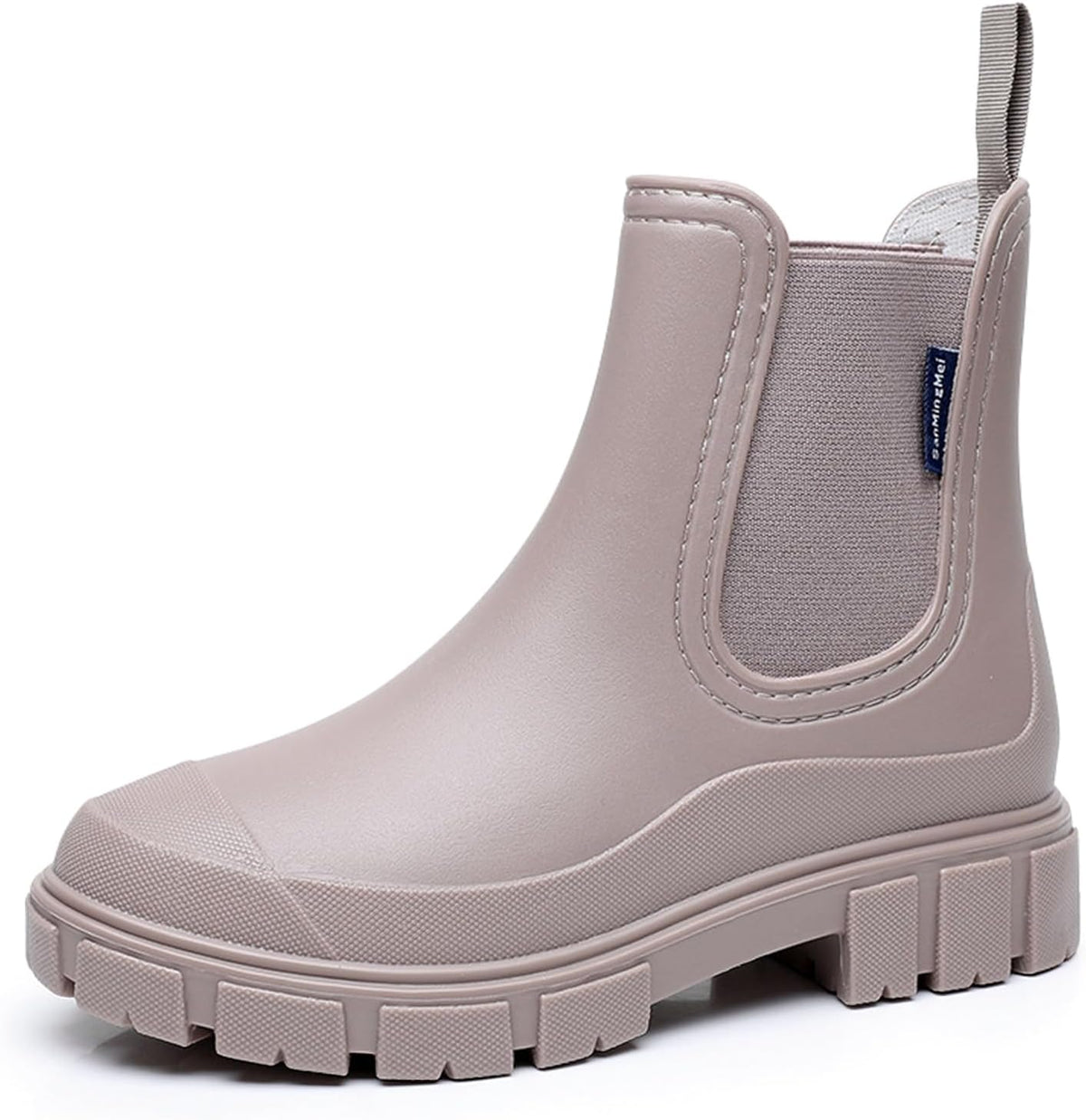DRECAGE Wellies Boots Women Waterproof Short Chelsea Fashion Ladies Comfortable Rain Boots Outdoors Garden Walking