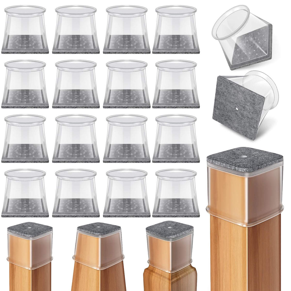 Ansible 24 Pcs Chair Leg Floor Protectors Round
