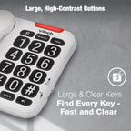 Vtech SA3100 Corded Senior Phone for Elderly with High-Contrast Large Buttons,Multilingual Talking Digits,Visual Ringer,Speed Dial,Speakerphone,No AC Power,Earpiece and Speakerphone Volume Control
