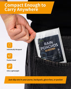 Hitituto Rain Ponchos for Adults - Extra Long Emergency Poncho with Hood, 6/12/24 Family Pack Raincoat, Home Survival Kits