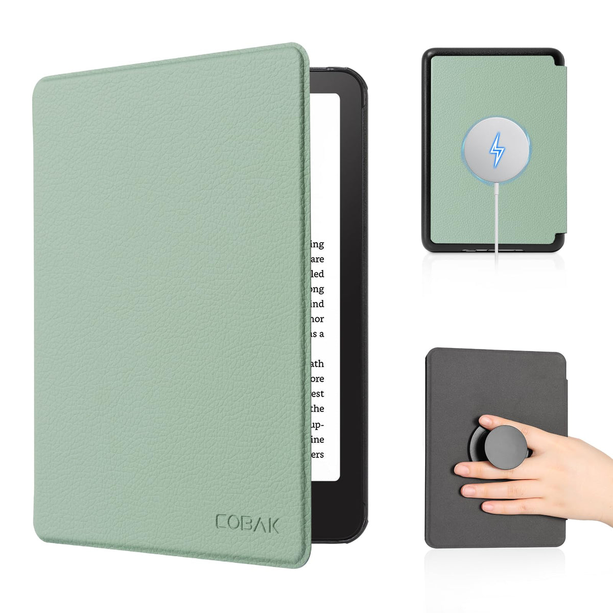 CoBak Case for 6" Kindle 11th Generation 2024 and 2022, Premium PU Leather Smart Cover with Auto Sleep/Wake for Kindle, Black