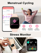 RUIMEN Smart Watch Answer Dial Call,Smart Watches for Women Men 1.85" HD Screen Fitness watch with SpO2 Heart Rate Sleep Monitor Step Counter Waterproof 100+ Sports Mode for Android iOS (2 Bands)