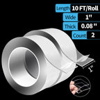 Art3d Double-Sided Tape Heavy Duty (10FT) Mounting Tape, Multipurpose Removable Adhesive Foam Tape, Reusable Transparent Tape for Paste Items, Household