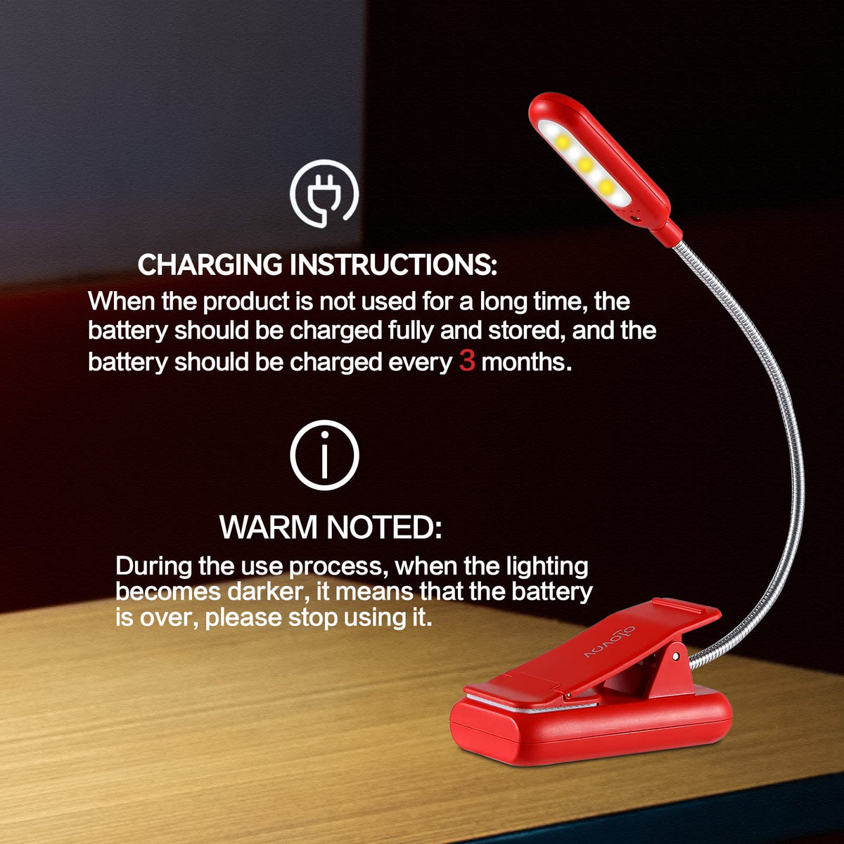 VAVOFO Rechargeable Reading Light, Clip on Book Light for Reading in Bed