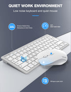 TECKNET Mini Wireless Keyboard and Mouse Set, 2.4G Cordless USB, Black