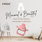 Infatot® Teething Toys for Baby Gifts – Chipmunk Silicone Mitten Teether, Soothing Glove for Infants, Baby Toys 0-6 Months, Soft Chewable Teether Toy to Prevent Finger Sucking, CM Blue.