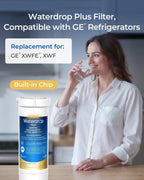 Waterdrop Plus Water Filter Replacement for GE® XWFE®, Built-in Chip 3 Pack