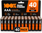 100PP AAA Batteries 40 Pack | Alkaline 1.5V Long-Lasting Power