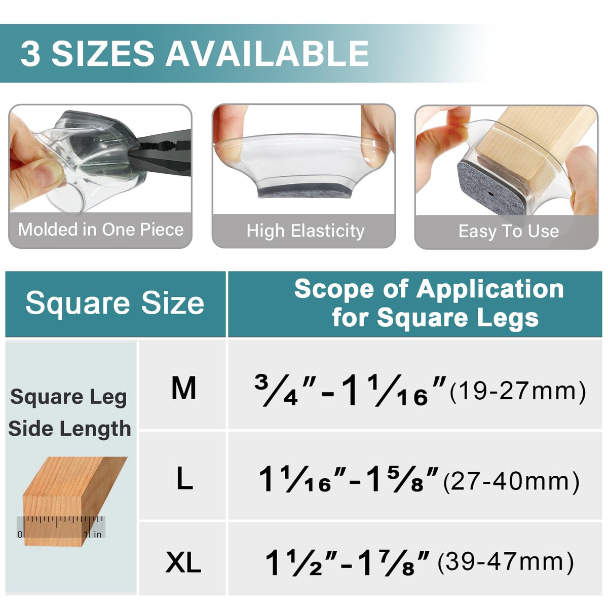 Ansible 24 Pcs Chair Leg Floor Protectors Round