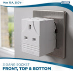 STATUS 3 Way Multi Plug Adaptor, White