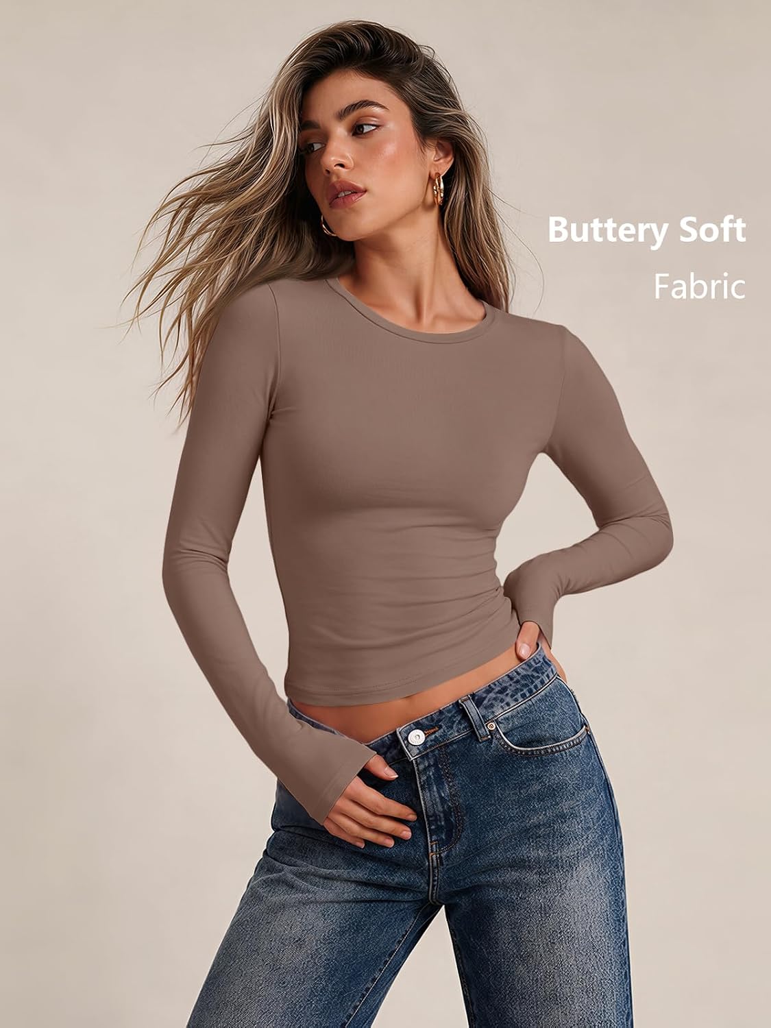 LILLUSORY Long Sleeve Tops Women Crew Neck Y2k T Shirts