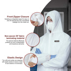Hazmat suit, Disposable coveralls for Painting, Ideal Halloween Cosplay Hazmat Costume, White, Medium, 2