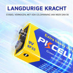 PKCELL Battery 6F22/PP3 (4 Pack) -9 Volt Square Batteries for Smoke Alarm