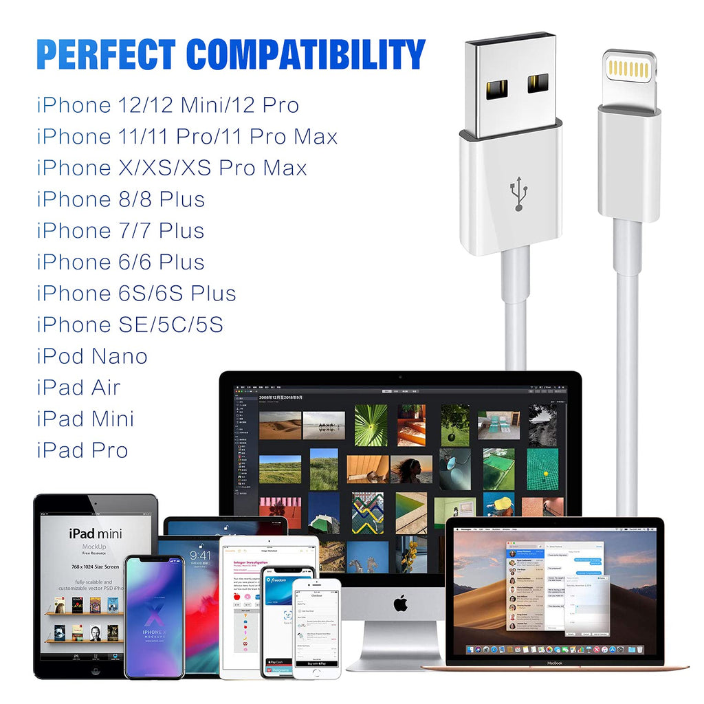 iPhone Charger Cable 3Pack 1.8M MFi Certified Fast Charging Lightning Cable
