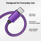 BASESAILOR USB A to USB C Charger Cable 3Pack 0.5/1/2M Black