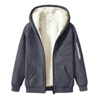Womens Teddy Fleece Hoodies Sherpa Lined Fuzzy Jacket with Pockets Full Zip Hooded Sweatshirts Ladies Fall Winter Warm Jumper Coat Outwear Thermal Outfits Clothing