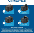 Ceptics 45W Universal Travel Adapter w/ 3 USB-A, 2 USB-C & Universal Input