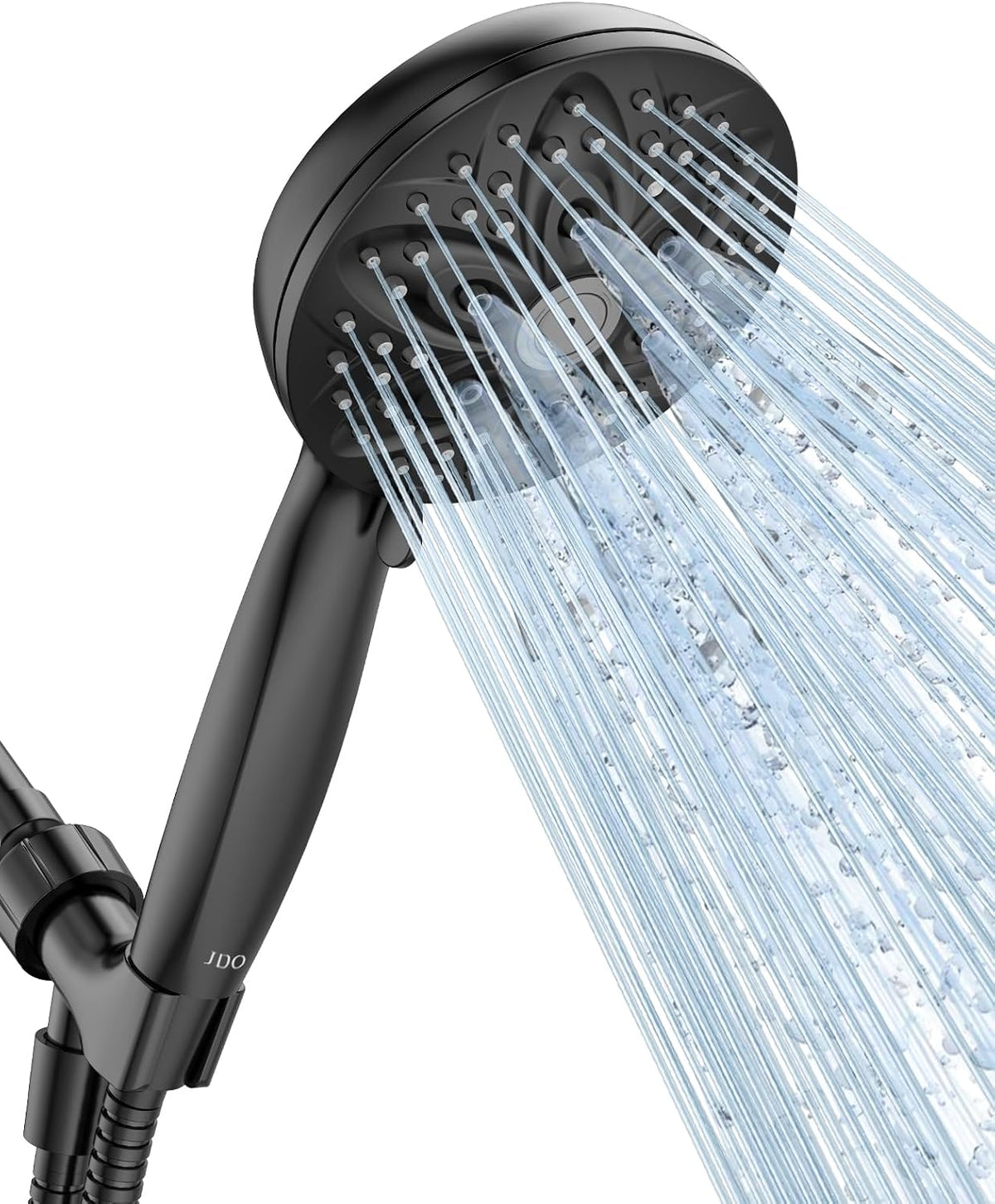JDO High‑Pressure 6‑Setting Handheld Shower Head, 4.7 Inch Chrome Premium