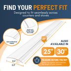 Linda’s Essentials Silicone Stove Gap Covers (2 Pack), Heat Resistant Oven Gap Filler Seals Gaps Between Stovetop and Counter, Easy to Clean Stove Gap Guard (21 Inches, Black)