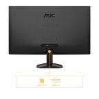 AOC 22B2H - 22 inch FHD Monitor, 75Hz, VA, 7ms Frameless design, Tilt, lowBlue Mode, Flicker Free (1920 x 1080 @ 75Hz, HDMI/VGA)